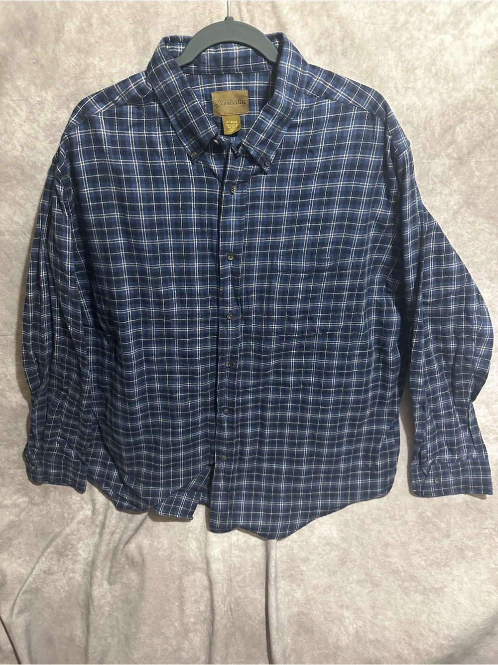 St. John's Bay Blue Plaid Button-Down Shirt